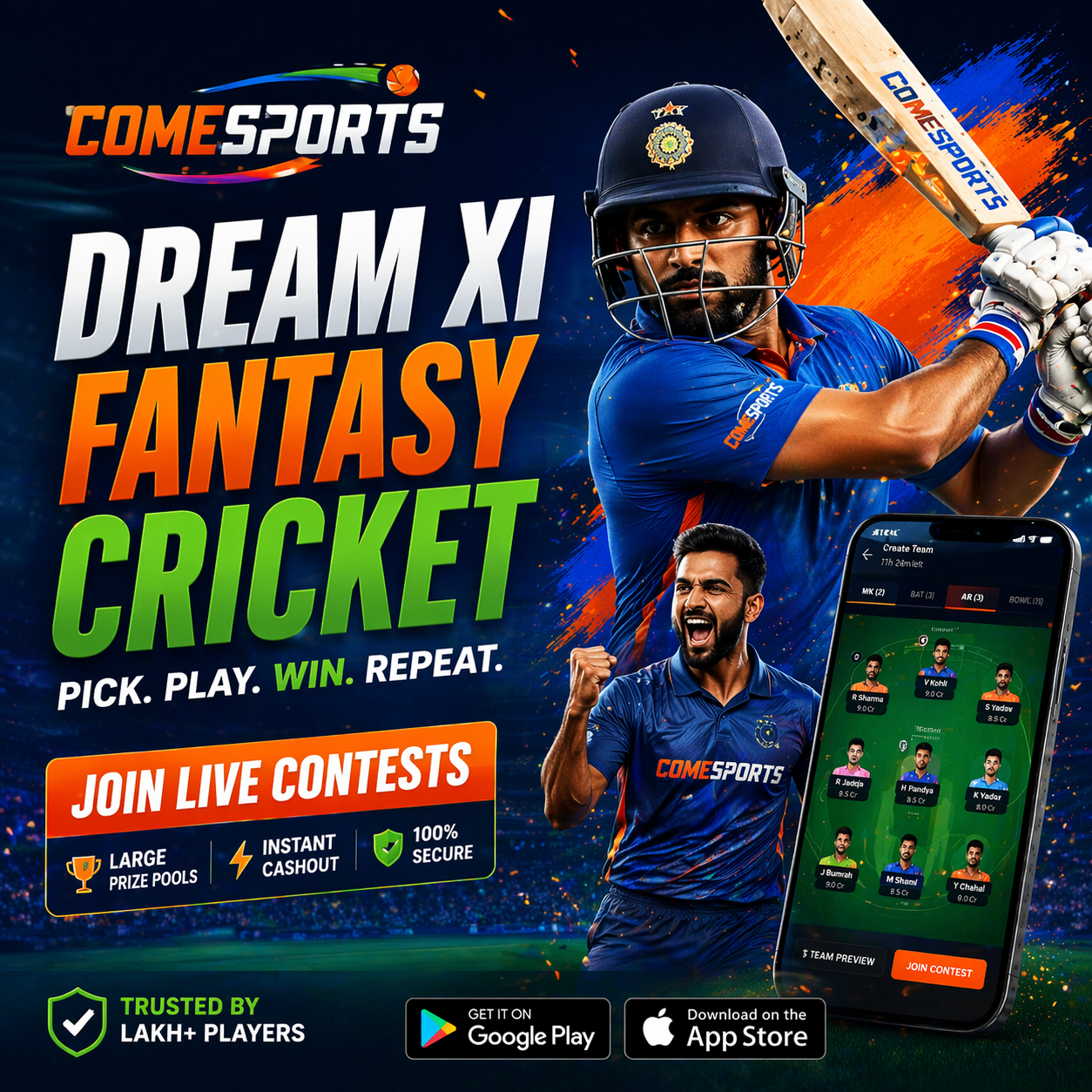 Come Play Pro fantasy sports main visual